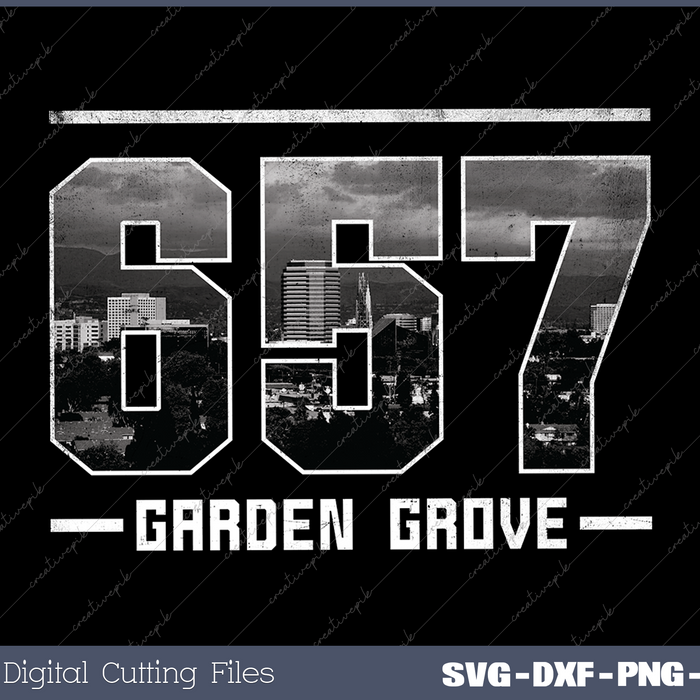 Vintage Garden Grove 657 Area Code California Skyline