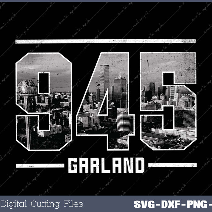 Vintage Garland 945 Area Code Texas Skyline