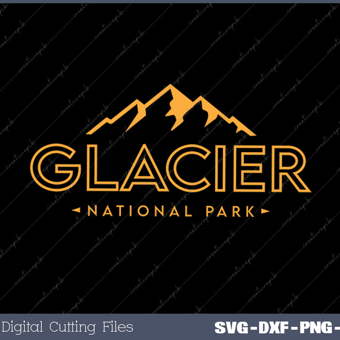 Vintage Glacier National Park Souvenir SVG PNG Cutting Printable Files
