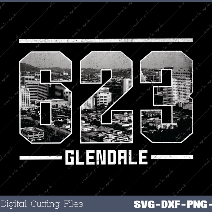 Vintage Glendale 623 Area Code Arizona Skyline