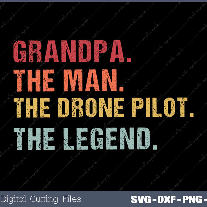 Vintage Grandpa The Man The Drone Pilot The Legend Funny