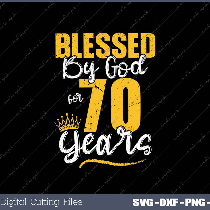 Vintage Happy 70 years Blessed by God for 70th Birthday gift