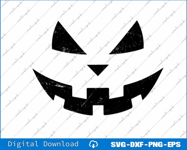 Vintage Jack o Lantern Jackolantern Pumpkin Face SVG PNG Cutting File