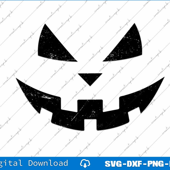 Vintage Jack o Lantern Jackolantern Pumpkin Face SVG PNG Cutting File