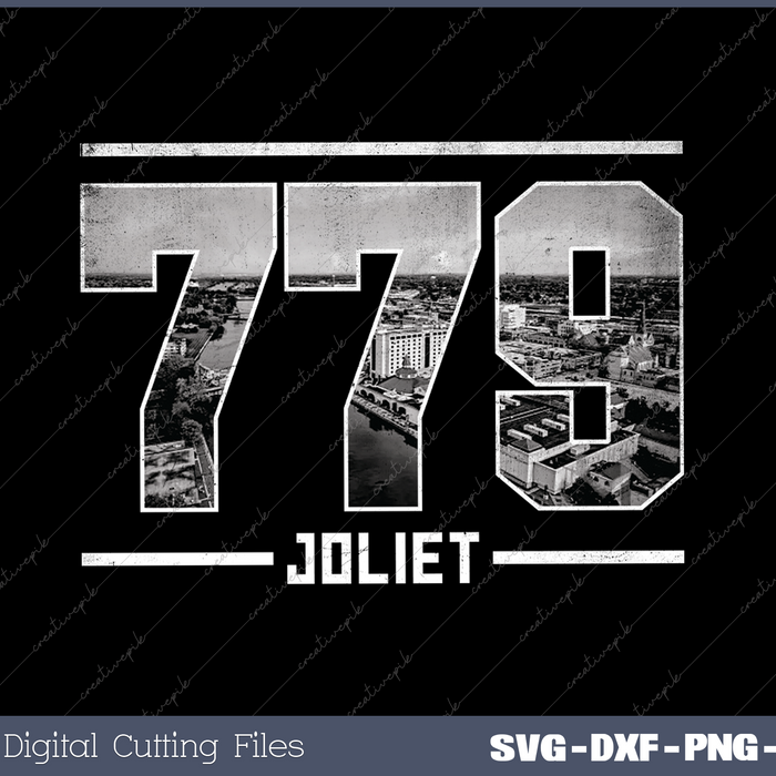 Vintage Joliet 779 Area Code Illinois Skyline