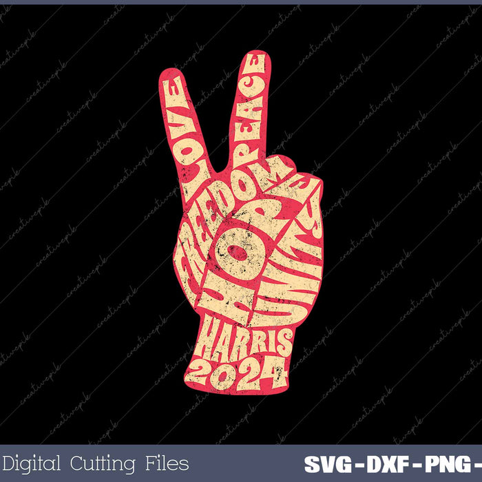 Vintage Kamala Harris 2024 For President Campaign Peace Sign
