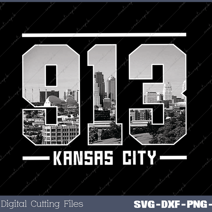 Vintage Kansas City 913 Area Code Kansas Skyline