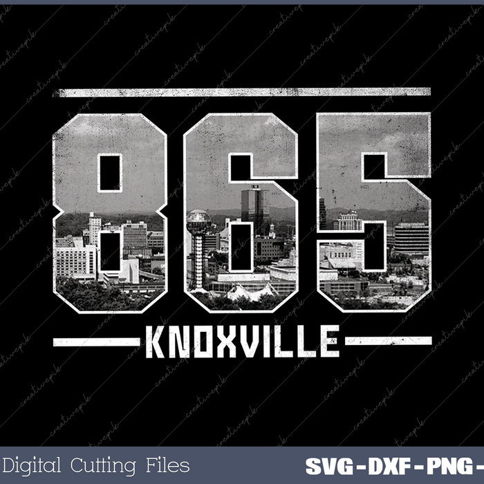 Vintage Knoxville 865 Area Code Tennessee Skyline