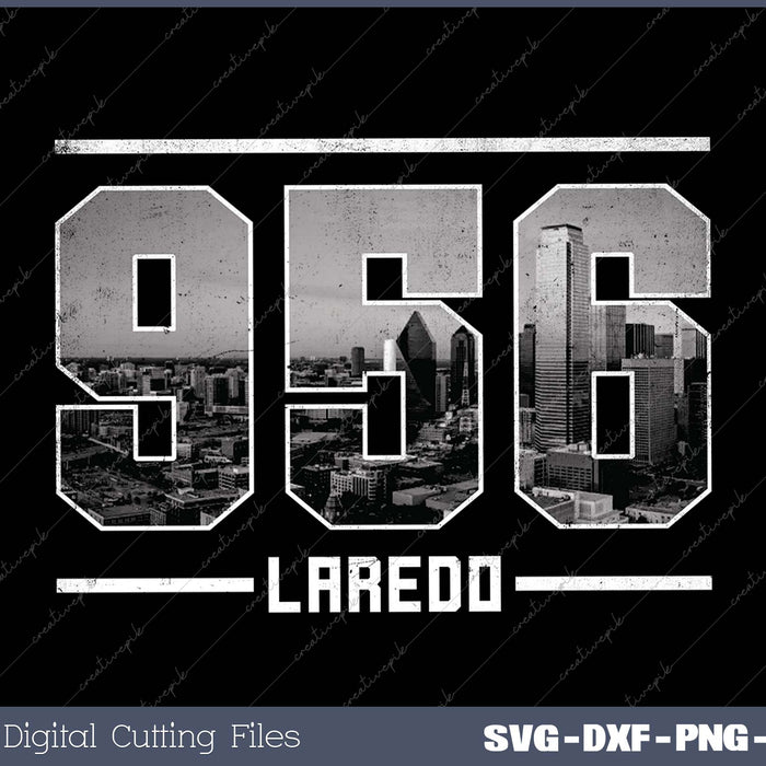 Vintage Laredo 956 Area Code Texas Skyline