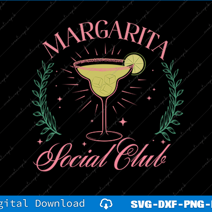 Vintage Margarita Summer SVG PNG Cutting Printable Files