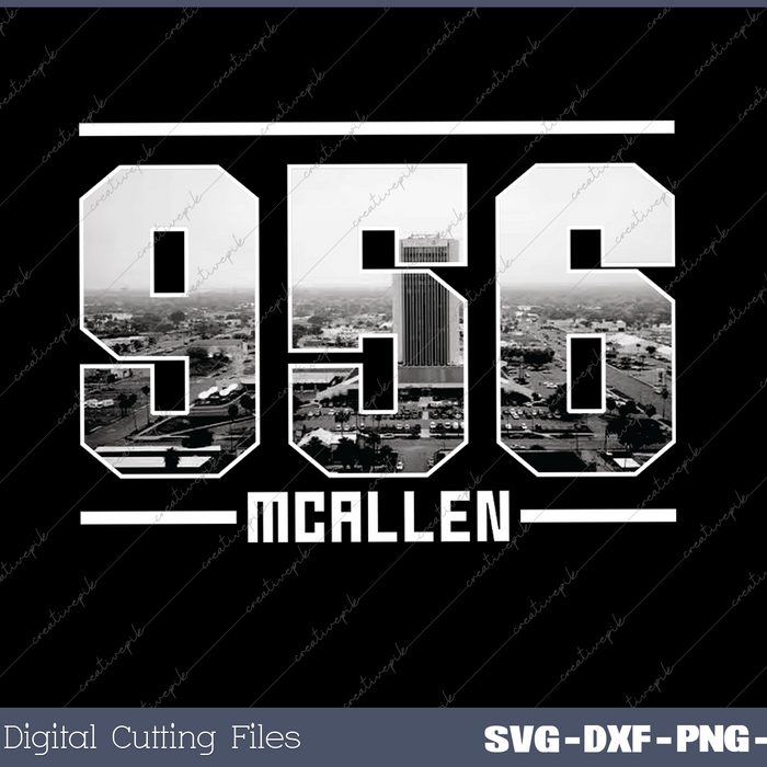 Vintage Mc Allen 956 Area Code Texas Skyline