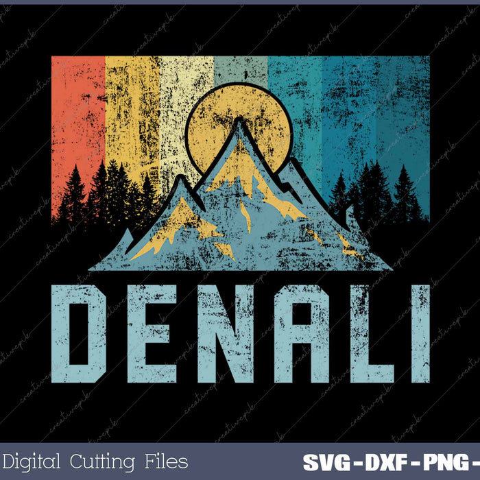 Vintage Mt Denali National Park Alaska Mountain SVG PNG Cutting Printable Files
