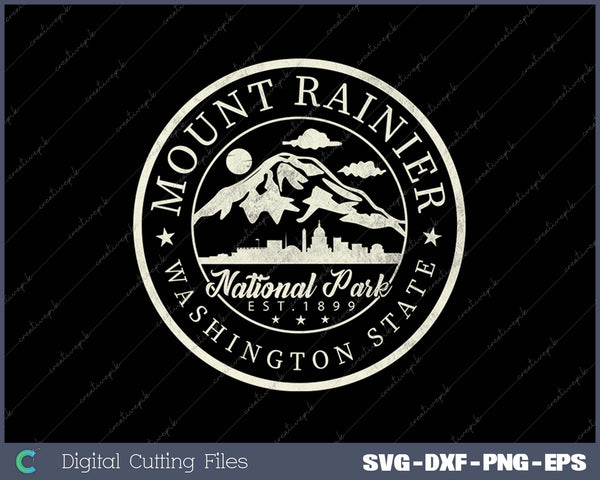 Vintage National Park Mt Rainier Retro SVG PNG Cutting Printable Files