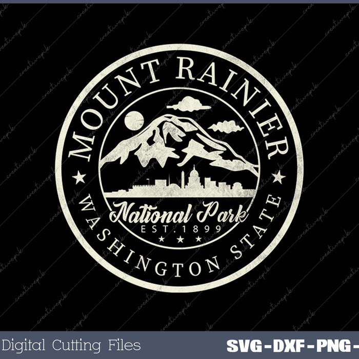 Vintage National Park Mt Rainier Retro SVG PNG Cutting Printable Files