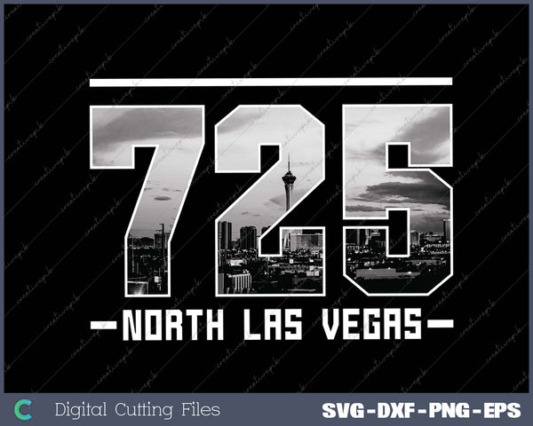 Vintage North Las Vegas 725 Area Code Nevada Svg Design Cut File