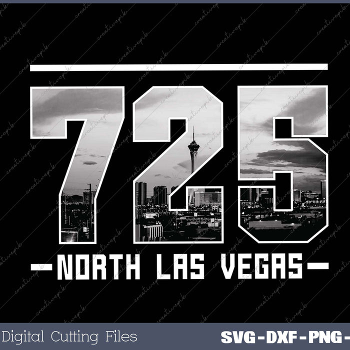 Vintage North Las Vegas 725 Area Code Nevada Skyline