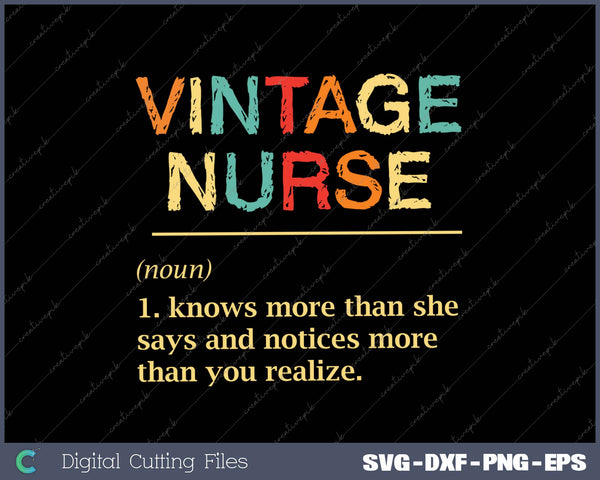 Vintage Nurse Definition Funny Nursing RN ER ED ICU L&D