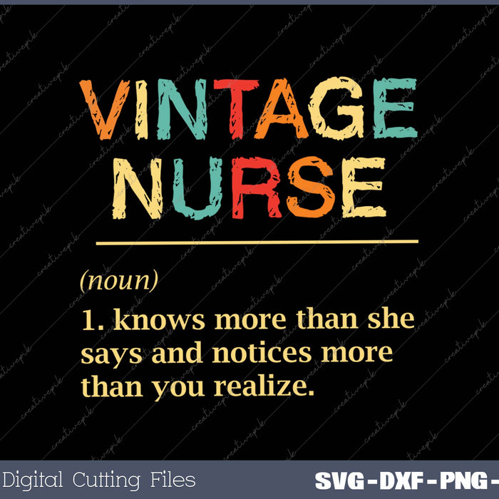 Vintage Nurse Definition Funny Nursing RN ER ED ICU L&D