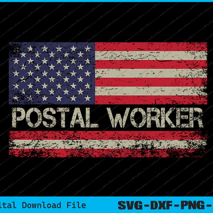Vintage Postal Worker American Flag US Postal Service SVG PNG Files