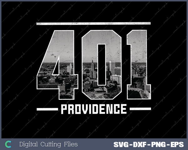 Vintage Providence 401 Area Code Rhode Island Skyline SVG Cut files