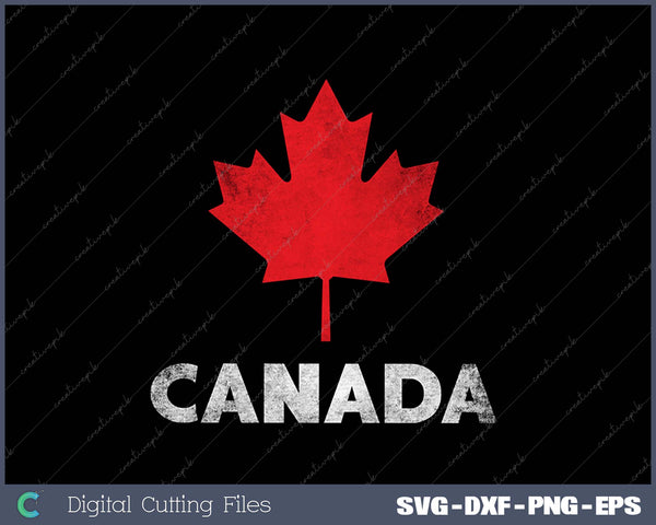 Vintage Retro Canadian Maple Leaf Canada Flag SVG PNG Cutting Printable Files