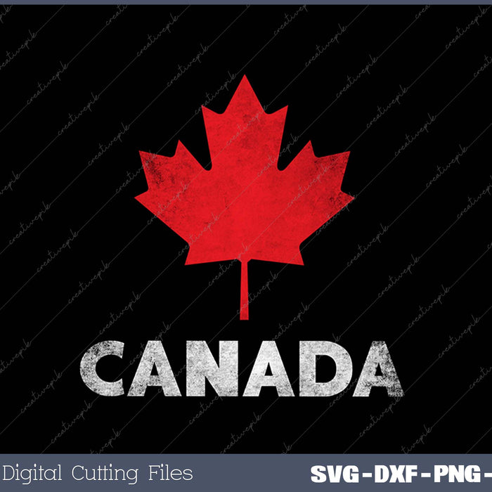 Vintage Retro Canadian Maple Leaf Canada Flag SVG PNG Cutting Printable Files