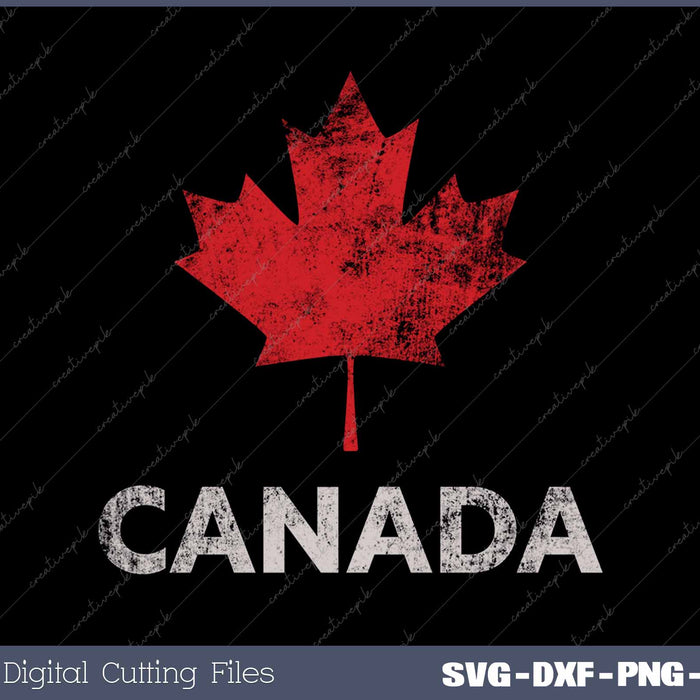 Vintage Retro Canadian Maple Leaf Canada Flag SVG PNG Printable Files