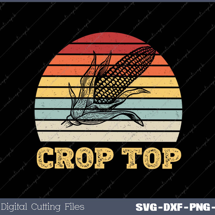 Vintage Retro Crop Top SVG PNG Cutting Printable Files