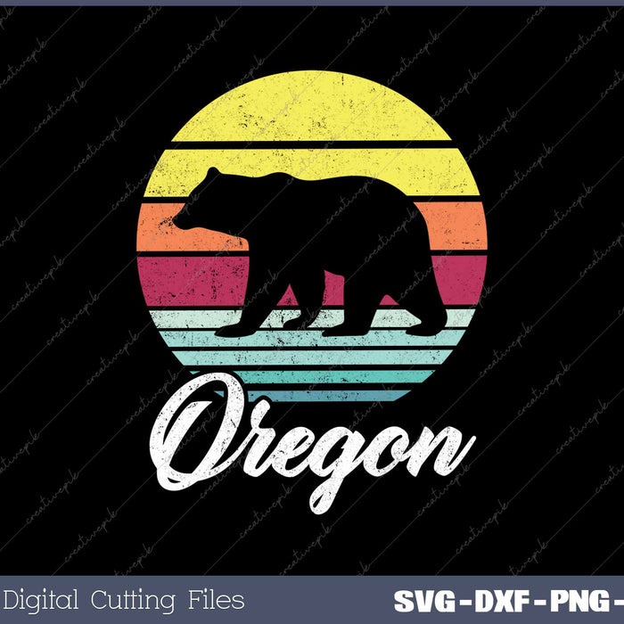 Vintage Retro OR Oregon Wildlife Bear Adventure 