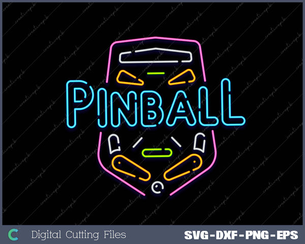 Vintage Retro Pinball Flipper SVG PNG Cutting Printable Files