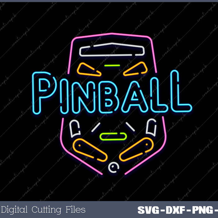 Vintage Retro Pinball Flipper SVG PNG Cutting Printable Files
