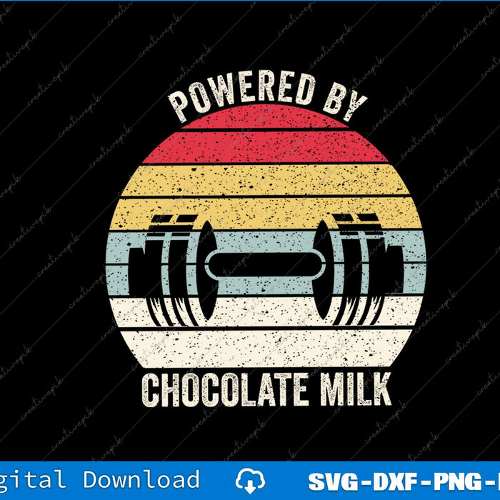 Vintage Retro Powered By Chocolate Milk SVG PNG Printable File