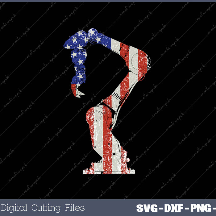 Vintage Robot Engineer American Robotics Flag USA