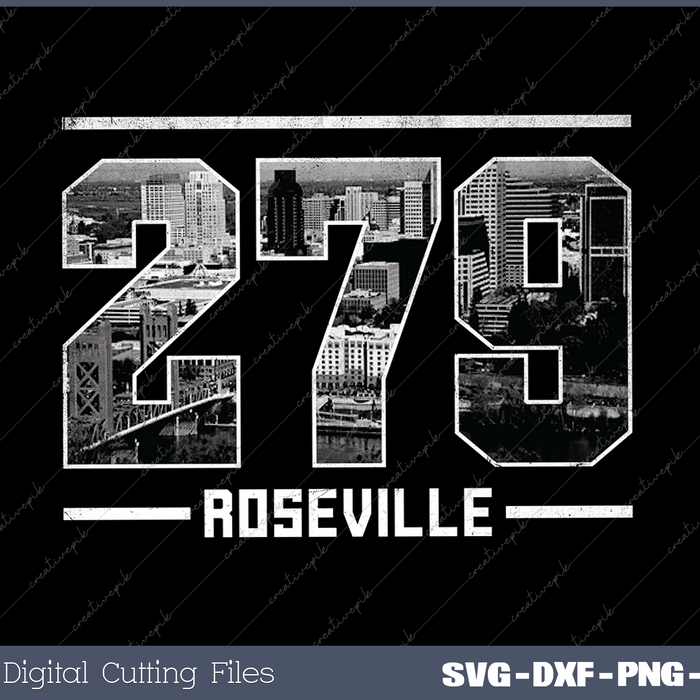 Vintage Roseville 279 Area Code California Skyline