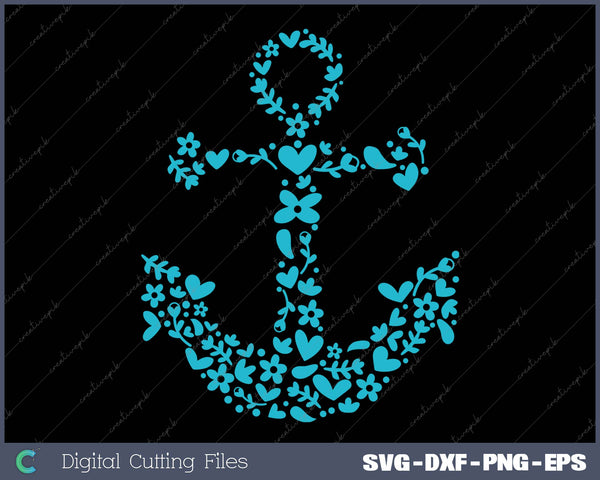Vintage Sailing Boat Anchor Floral Chains Nautical Seafarer 