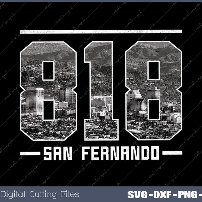 Vintage San Fernando 818 Area Code California Skyline