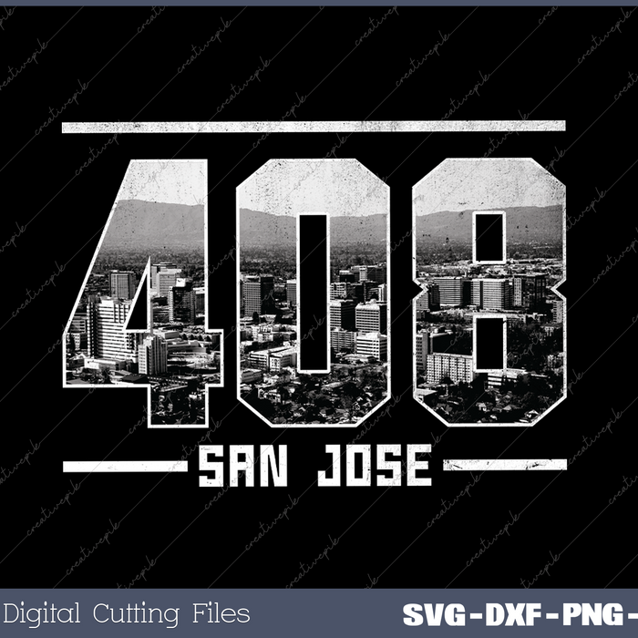 Vintage San Jose 408 Area Code California Skyline