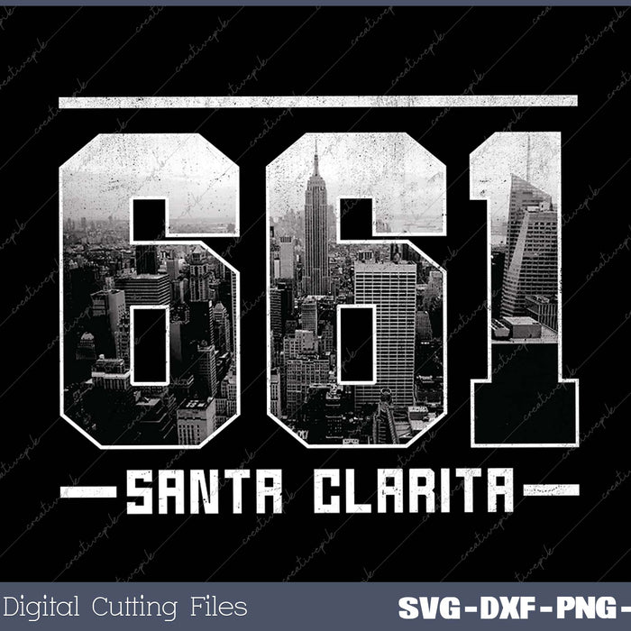 Vintage Santa Clarita 661 Area Code California Skyline