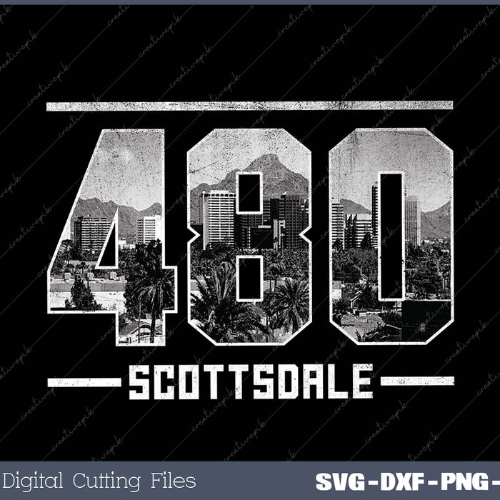 Vintage Scottsdale 480 Area Code Arizona Skyline