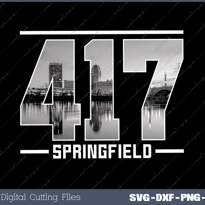 Vintage Springfield 417 Area Code Missouri Skyline