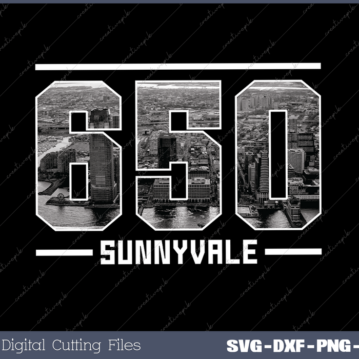 Vintage Sunnyvale 650 Area Code California Skyline