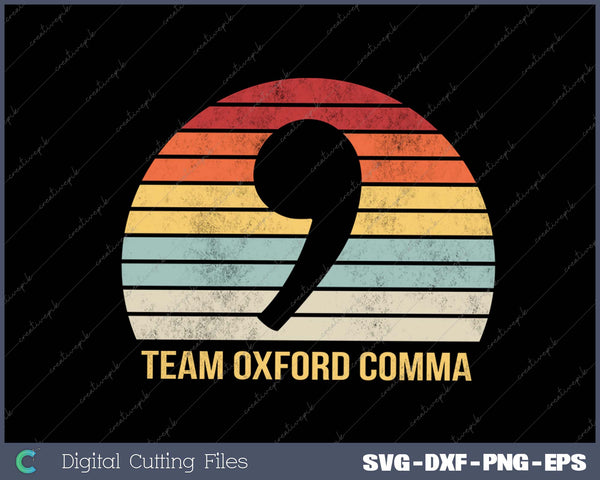 Vintage Team Oxford Comma Grammar Police English Nerd