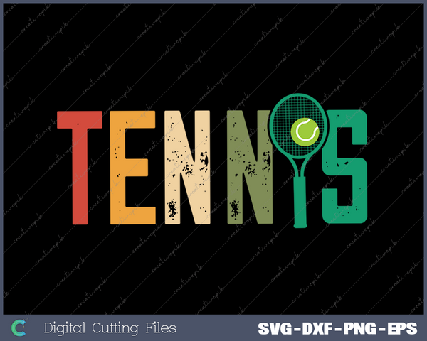 Vintage Tennis SVG PNG Cutting Printable Files