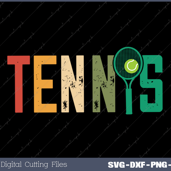 Vintage Tennis SVG PNG Cutting Printable Files