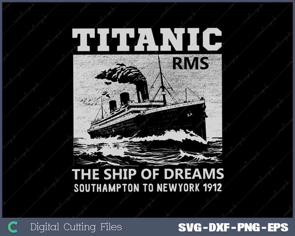 Vintage Titanic Remembrance Day RMS 1912 Svg Design Cut File