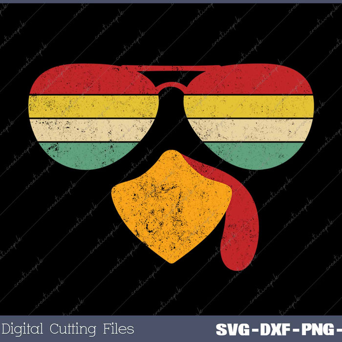 Vintage Turkey Face Thanksgiving Sunglasses Costume