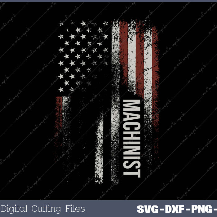 Vintage USA Machinist Engineer American Flag Machinist