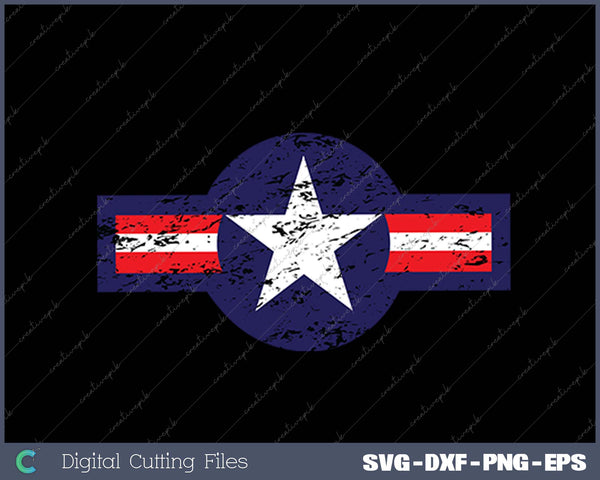 Vintage WW2 Aircraft Battle Star Aviator SVG PNG Cutting Printable Files