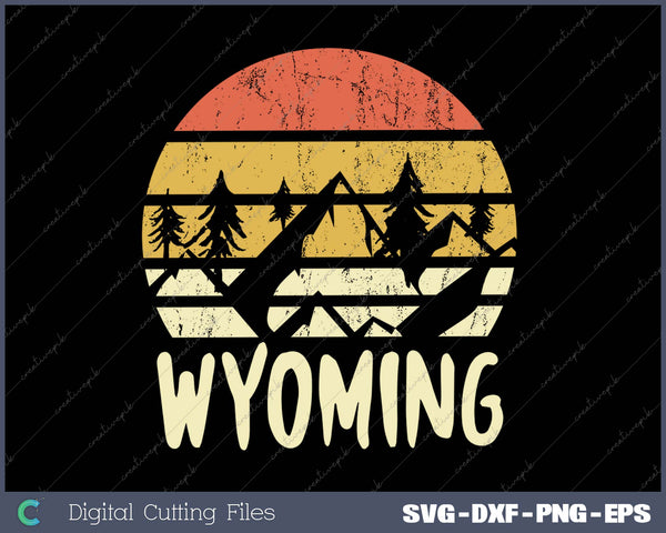 Vintage WY Wyoming Mountains Outdoor Adventure