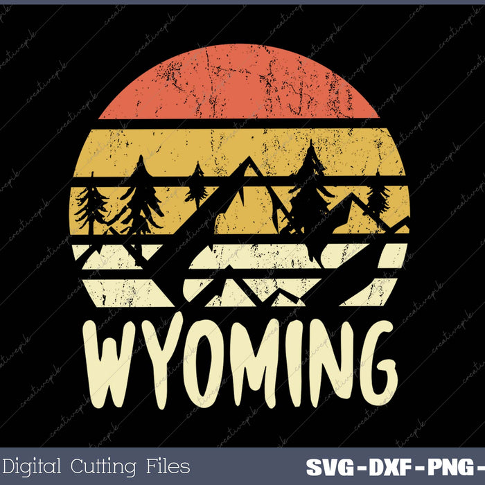 Vintage WY Wyoming Mountains Outdoor Adventure